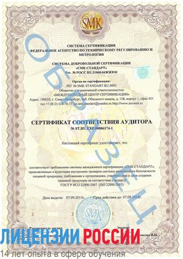 Образец сертификата соответствия аудитора №ST.RU.EXP.00006174-1 Карабаш Сертификат ISO 22000